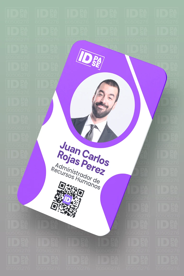 Credencial Corporativa Ejecutiva - Estilo Morado y Blanco